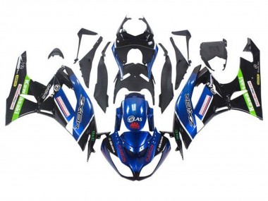 Mejores Carenados Moto Kawasaki ZX6R 2009-2012 - Azul Negro Brillante Rojo Verde