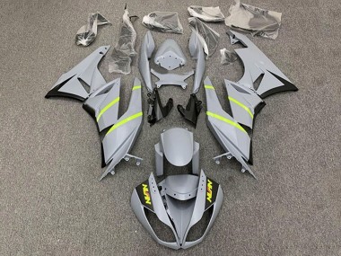 Mejores Carenados Moto Kawasaki ZX6R 2009-2012 - Gris Amarillo Raya