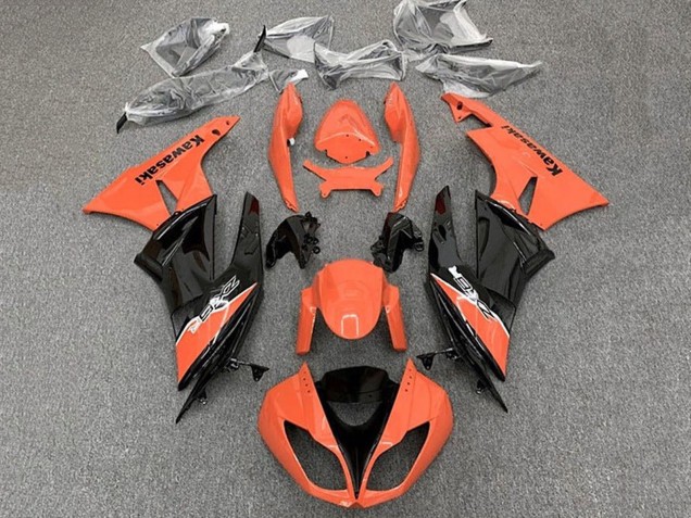 Mejores Carenado Moto Kawasaki ZX6R 2009-2012 - Naranja Negro Brillante