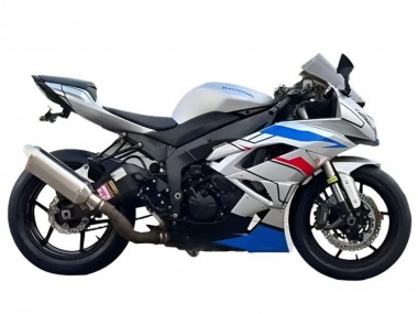 Mejores Carenados Moto Kawasaki ZX6R 2009-2012 - Blanco Azul Rojo Negro