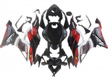 Mejores Carenados Moto Kawasaki ZX6R 2019-2022 - Negro Mate Rojo Blanco Tiburón