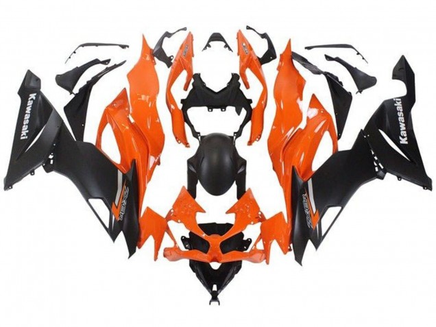 Mejores Carenado Moto Kawasaki ZX6R 2019-2022 - Naranja Negro Mate
