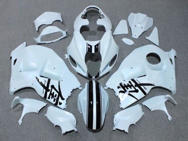 Mejores Carenados Moto Suzuki GSXR 1300 Hayabusa 1996-2007 - Blanco Negro Raya