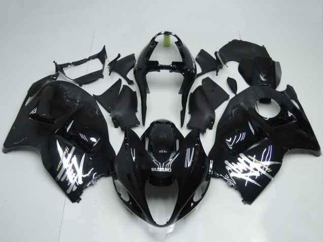 Mejores Carenados Moto Suzuki GSXR 1300 Hayabusa 1996-2007 - Negro Brillante Blanco Calcomanía