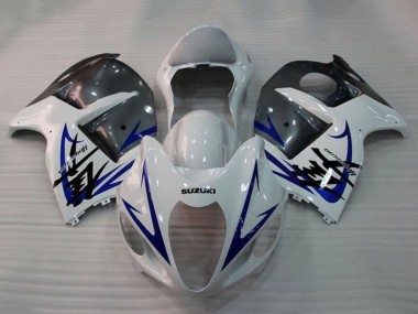 Mejores Carenados Moto Suzuki GSXR 1300 Hayabusa 2008-2020 - Blanco Azul Gris