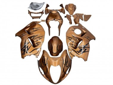 Mejores Carenados Moto Suzuki GSXR 1300 Hayabusa 2008-2020 - Bronze Negro Llama