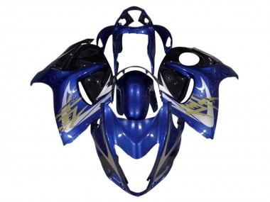 Mejores Carenados Moto Suzuki GSXR 1300 Hayabusa 2008-2020 - Azul Blanco Oro