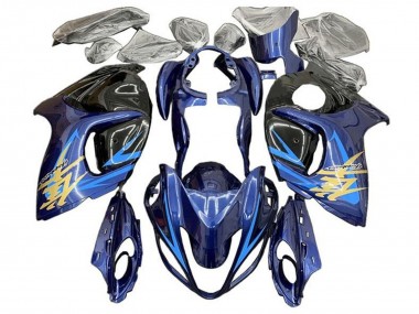 Mejores Carenados Moto Suzuki GSXR 1300 Hayabusa 2008-2020 - Azul Negro Azul Claro Oro