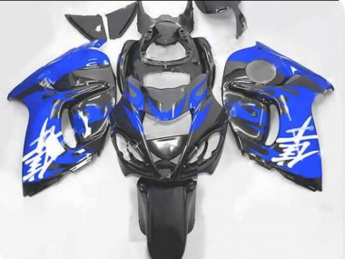 Mejores Carenados Moto Suzuki GSXR 1300 Hayabusa 2008-2020 - Negro Azul Llama