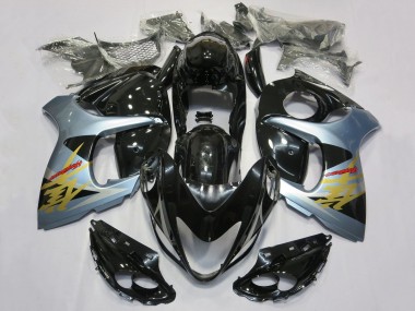 Mejores Carenados Moto Suzuki GSXR 1300 Hayabusa 2008-2020 - Negro Brillante Azul Claro Oro