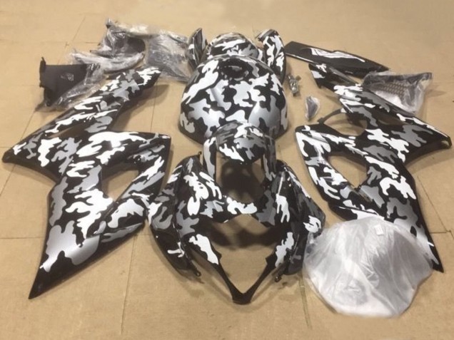 Mejores Carenados Moto Suzuki GSXR1000 2000-2002 - Negro Blanco Gris Camouflage