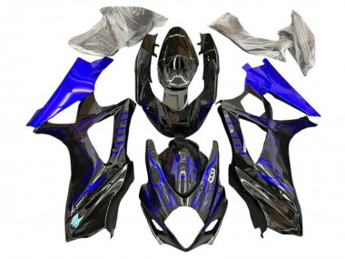 Mejores Carenados Moto Suzuki GSXR 1000 2005-2006 - Negro Azul Llama