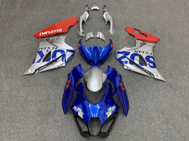 Mejores Carenados Moto Suzuki GSXR1000 2017-2024 - Azul Plata Rojo