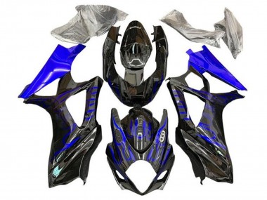 Mejores Carenados Moto Suzuki GSXR 1000 2007-2008 - Negro Azul Llama
