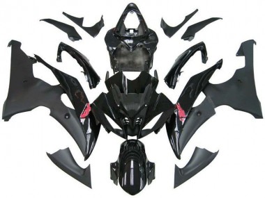 Mejores Carenado Moto Yamaha YZF R6 2008-2016 - Negro Brillante Negro Mate