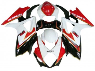 Mejores Carenados Moto Suzuki GSXR 1000 2007-2008 - Blanco Rojo Oro Negro