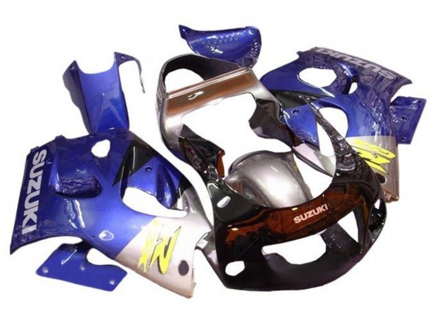Mejores Carenados Moto Suzuki GSXR 600 / GSXR 750 1996-2000 - Azul Plata Negro