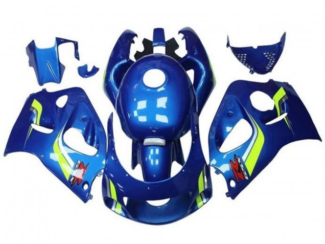 Mejores Carenados Moto Suzuki GSXR 600 / GSXR 750 1996-2000 - Azul Amarillo Blanco