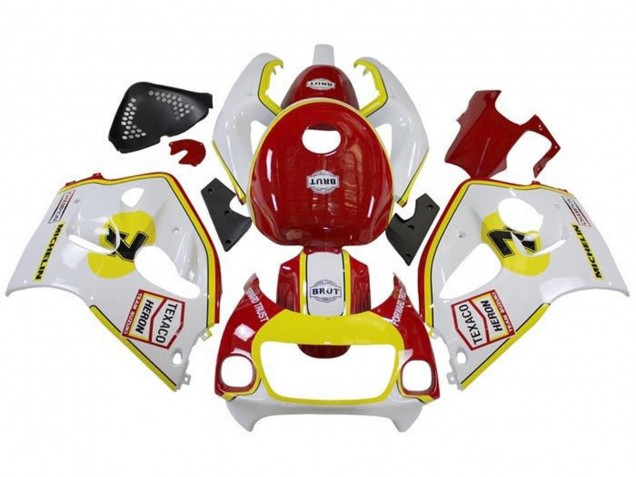 Mejores Carenados Moto Suzuki GSXR 600 / GSXR 750 1996-2000 - Blanco Rojo Amarillo Texaco