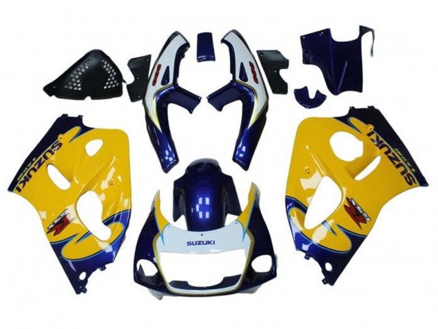 Mejores Carenados Moto Suzuki GSXR 600 / GSXR 750 1996-2000 - Amarillo Azul Tribal