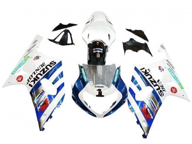 Mejores Carenados Moto Suzuki GSXR 600 / GSXR 750 2001-2003 - Blanco Azul Raya Rojo Negro
