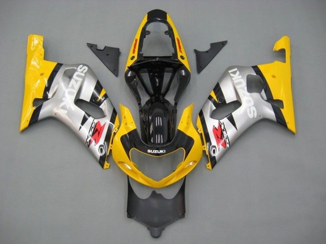Mejores Carenados Moto Suzuki GSXR 600 / GSXR 750 2001-2003 - Amarillo Plata Negro Brillante Rojo