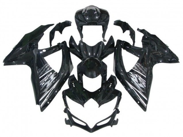Mejores Carenados Moto Suzuki GSXR 600 / GSXR 750 2008-2010 - Negro Brillante Gris