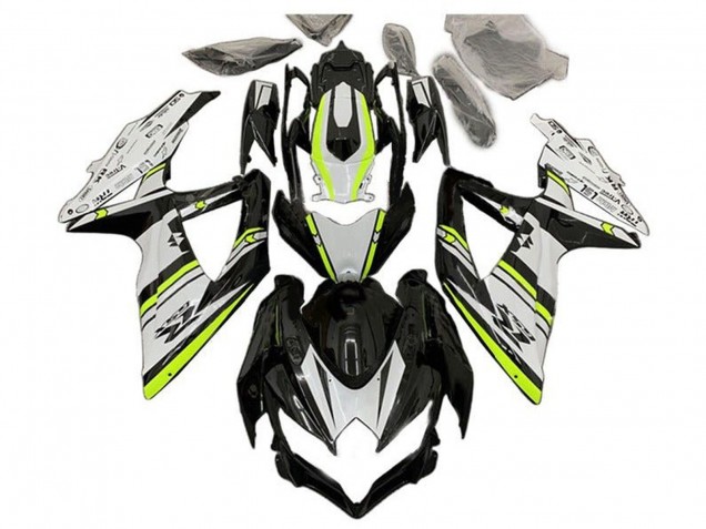 Mejores Carenados Moto Suzuki GSXR 600 / GSXR 750 2008-2010 - Blanco Verde Negro Brillante