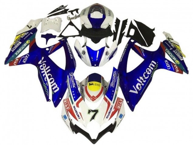 Mejores Carenados Moto Suzuki GSXR 600 / GSXR 750 2008-2010 - Blanco Azul Amarillo Rojo Voltcom 7