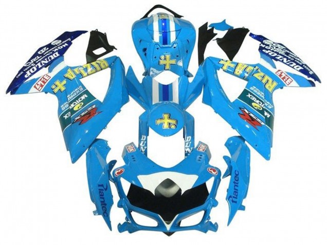 Mejores Carenados Moto Suzuki GSXR 600 / GSXR 750 2008-2010 - Azul Claro Amarillo Rizla