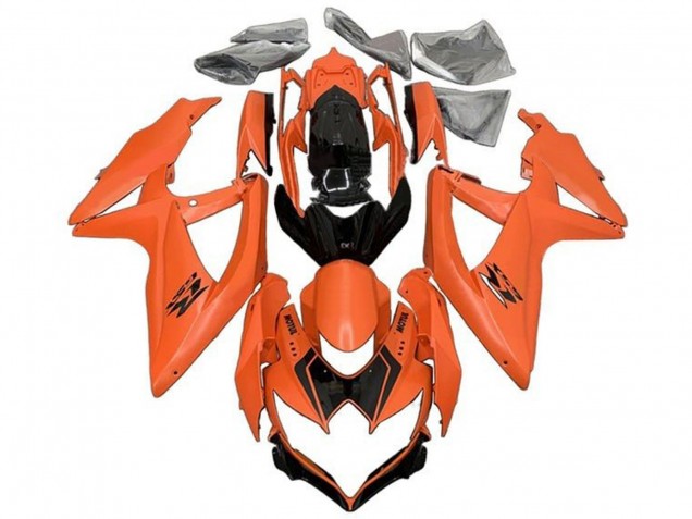 Mejores Carenados Moto Suzuki GSXR 600 / GSXR 750 2008-2010 - Naranja Negro Brillante