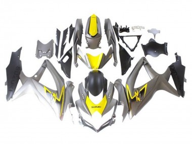 Mejores Carenados Moto Suzuki GSXR 600 / GSXR 750 2008-2010 - Plata Amarillo Negro