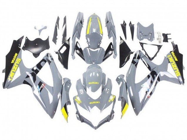 Mejores Carenados Moto Suzuki GSXR 600 / GSXR 750 2008-2010 - Nardo Gris Amarillo Negro