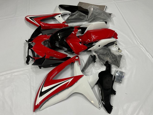 Mejores Carenado Moto Suzuki GSXR 600 / GSXR 750 2008-2010 - Blanco Rojo Negro Brillante