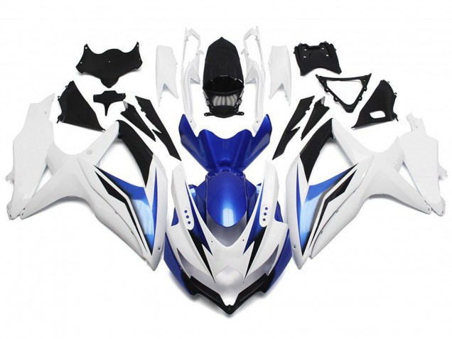 Mejores Carenado Moto Suzuki GSXR 600 / GSXR 750 2008-2010 - Blanco Azul Negro