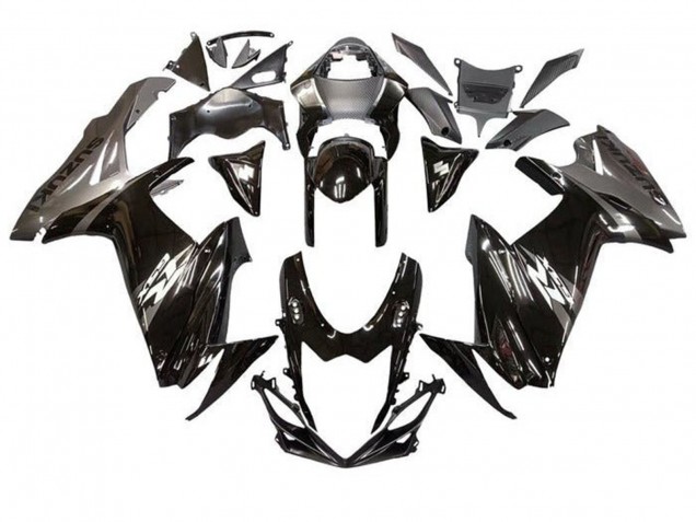 Mejores Carenados Moto Suzuki GSXR 600 / GSXR 750 2011-2024 - Negro Brillante Gris Blanco