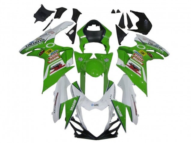 Mejores Carenados Moto Suzuki GSXR 600 / GSXR 750 2011-2024 - Blanco Verde Rojo Motul