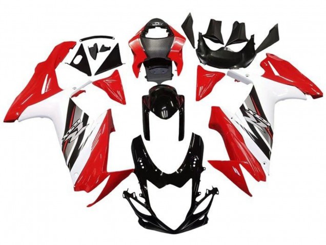 Mejores Carenado Moto Suzuki GSXR 600 / GSXR 750 2011-2024 - Rojo Blanco Negro