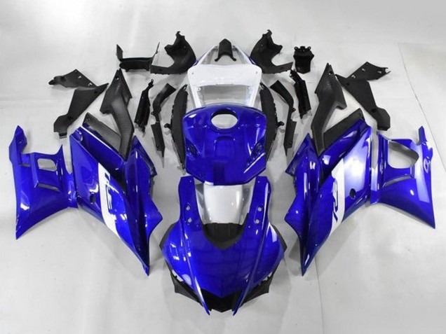 Mejores Carenados Moto Yamaha YZF R3/R25 2019-2021 - Blanco Azul Negro Mate