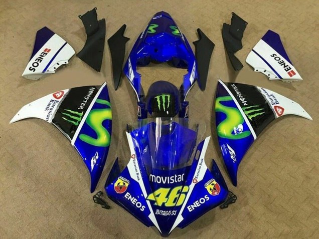 Mejores Carenados Moto Yamaha YZF 1000 R1 2009-2011 - Azul Blanco Negro Verde MoviStar Monstruo