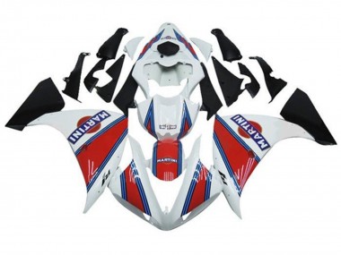 Mejores Carenados Moto Yamaha YZF 1000 R1 2012-2014 - Blanco Rojo Azul Martini
