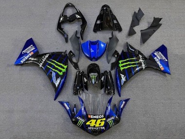 Mejores Carenados Moto Yamaha YZF 1000 R1 2012-2014 - Negro Brillante Azul Verde Monstruo Energy ENEOS Yamalube