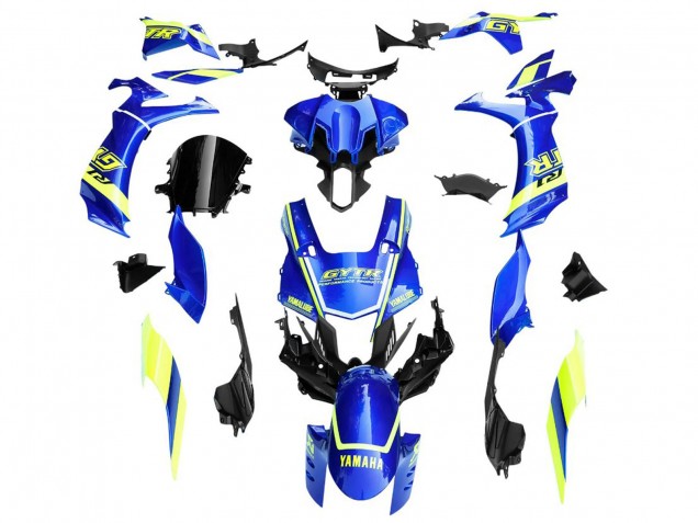 Mejores Carenados Moto Yamaha YZF 1000 R1 2020-2025 - Azul Amarillo Blanco GYTR