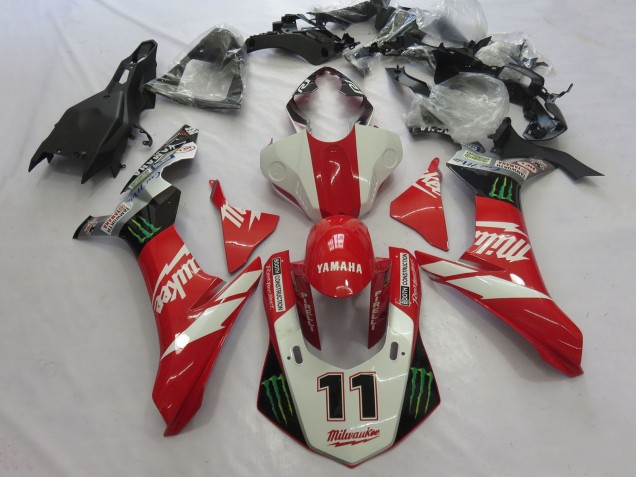 Mejores Carenados Moto Yamaha YZF 1000 R1 2020-2025 - Blanco Rojo Negro Verde Monstruo Milwaukee