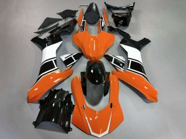 Mejores Carenados Moto Yamaha YZF 1000 R1 2020-2025 - Naranja Blanco Negro Brillante