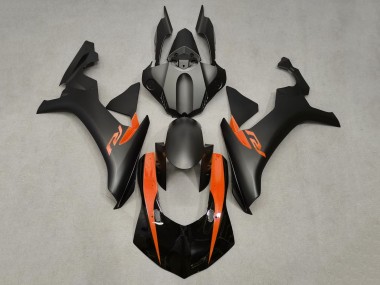 Mejores Carenados Moto Yamaha YZF 1000 R1 2020-2025 - Negro Brillante Negro Mate Naranja