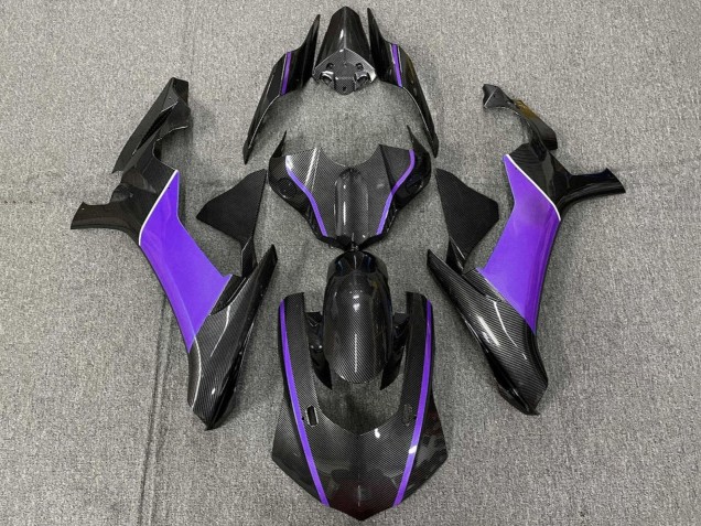 Mejores Carenados Moto Yamaha YZF 1000 R1 2020-2025 - Falso FibraCarbono Púrpura