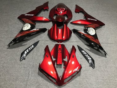 Mejores Carenado Moto Yamaha YZF 1000 R1 2004-2006 - Rojo Negro Mate