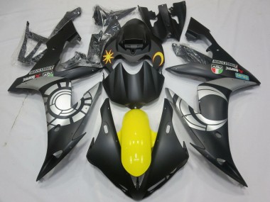 Mejores Carenados Moto Yamaha YZF 1000 R1 2004-2006 - Negro Mate Plata Amarillo