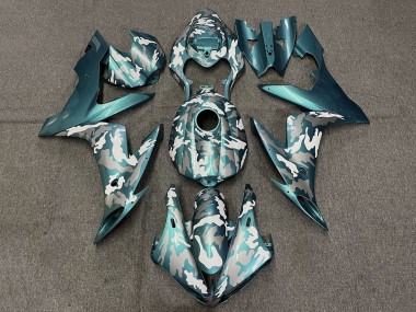 Mejores Carenados Moto Yamaha YZF 1000 R1 2004-2006 - Azul Verdoso Verde Blanco Gris Camouflage